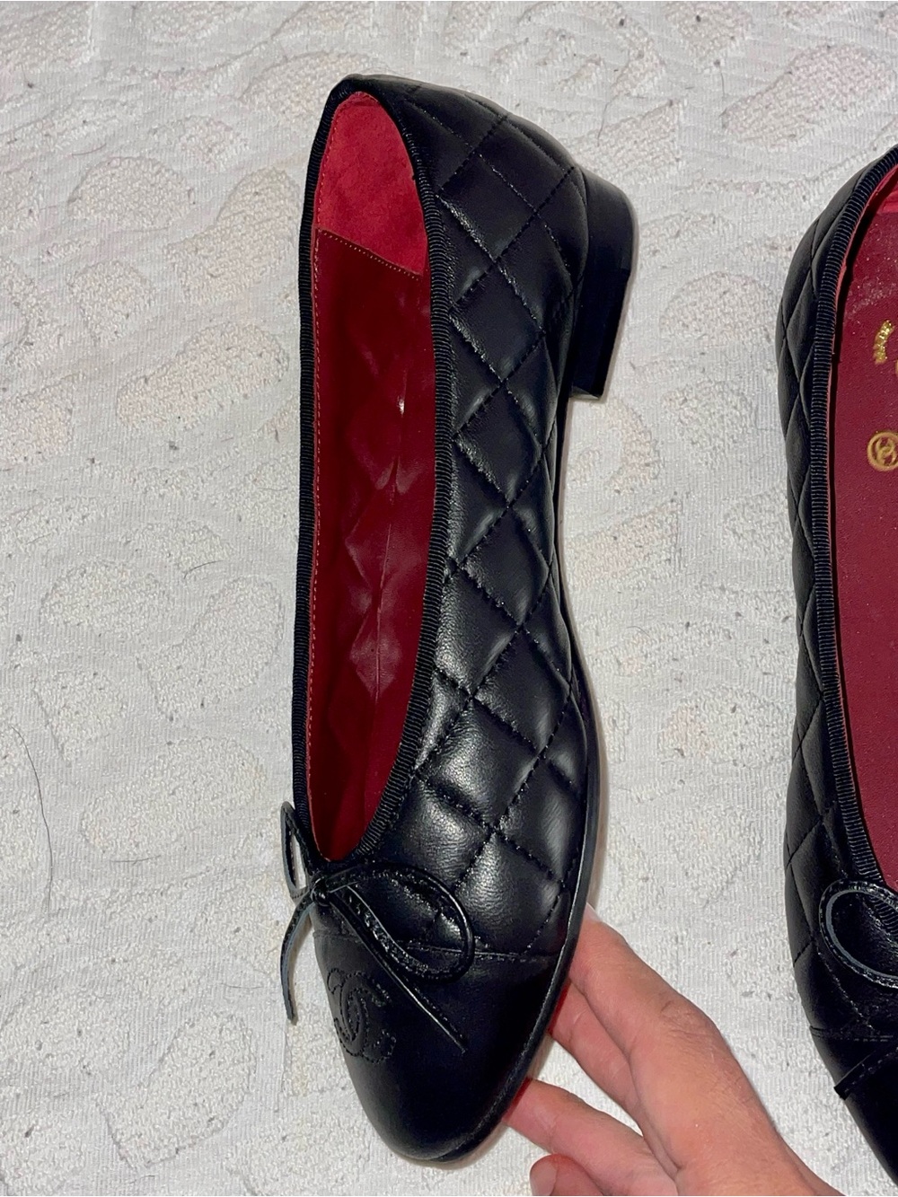 CHANEL Black Quilted Leather Ballet Flats - Picture 3 of 7